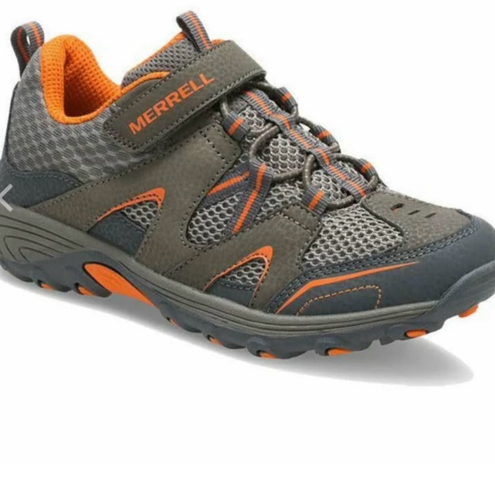 Merrell Gray and Orange Performance Sneakers with Velcro Strap